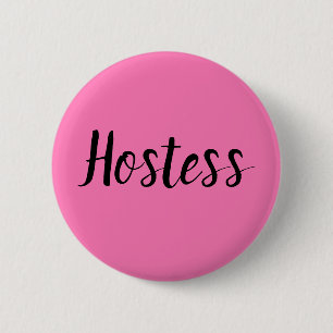 Hostess Pink Bridal shower Gifts Weddings 6 Cm Round Badge