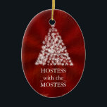 Hostess with the Mostess Christmas Chalkboard Ceramic Ornament<br><div class="desc">personalise on the back with the your family's name... </div>