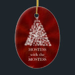 Hostess with the Mostess Christmas Chalkboard Ceramic Ornament<br><div class="desc">personalise on the back with the your family's name... </div>