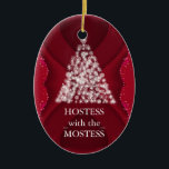 Hostess with the Mostess Christmas Chalkboard Ceramic Ornament<br><div class="desc">personalise on the back with the your family's name... </div>
