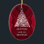Hostess with the Mostess Christmas Chalkboard Ceramic Ornament<br><div class="desc">personalise on the back with the your family's name... </div>