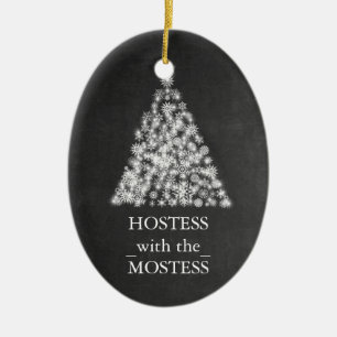 Hostess with the Mostess Christmas Chalkboard Ceramic Ornament