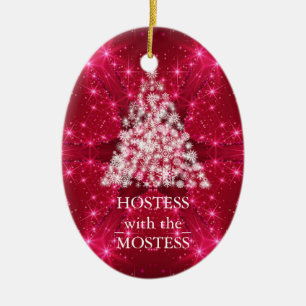 Hostess with the Mostess Christmas Chalkboard Ceramic Ornament