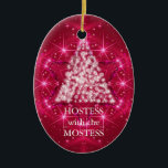 Hostess with the Mostess Christmas Chalkboard Ceramic Ornament<br><div class="desc">personalise on the back with the your family's name... </div>