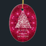 Hostess with the Mostess Christmas Chalkboard Ceramic Ornament<br><div class="desc">personalise on the back with the your family's name... </div>