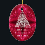 Hostess with the Mostess Christmas Chalkboard Ceramic Ornament<br><div class="desc">personalise on the back with the your family's name... </div>