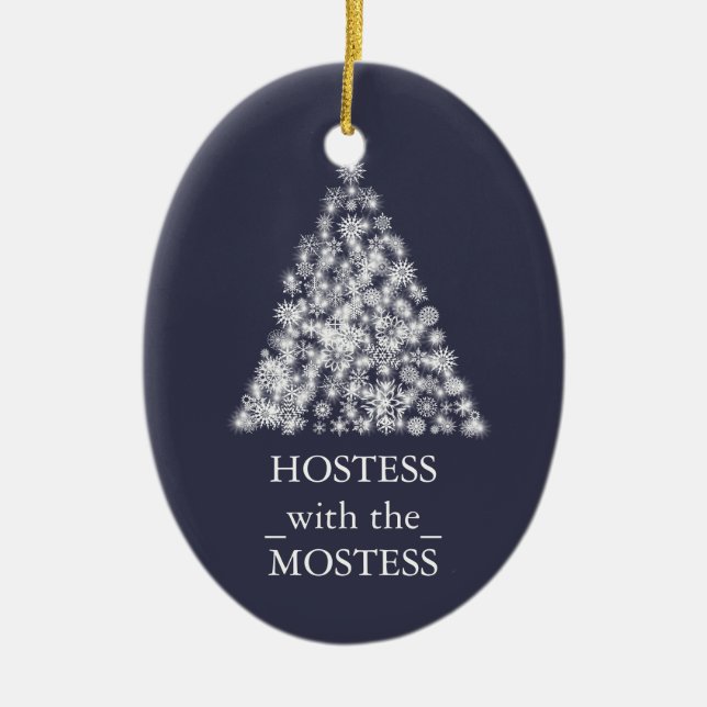 Hostess with the Mostess Christmas Xmas Ceramic Tree Decoration (Front)