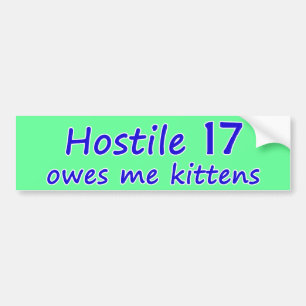 Hostile 17 Kittens Bumper Sticker