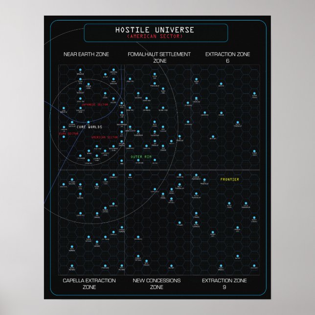 HOSTILE Star Map Poster (Front)