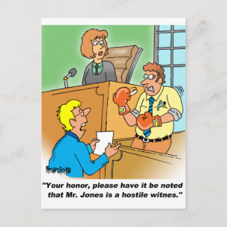HOSTILE WITNESS POSTCARD
