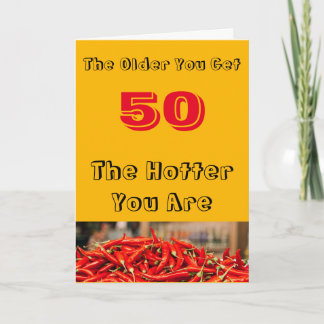 Hot 50th Birthday Wishes Card