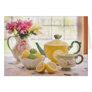Hot Afternoon Tea with Fresh Lemons