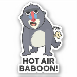 Hot Air Baboon Funny Farting Monkey Pun 