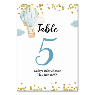 Hot air ballon Jungle animals Modern Table Number