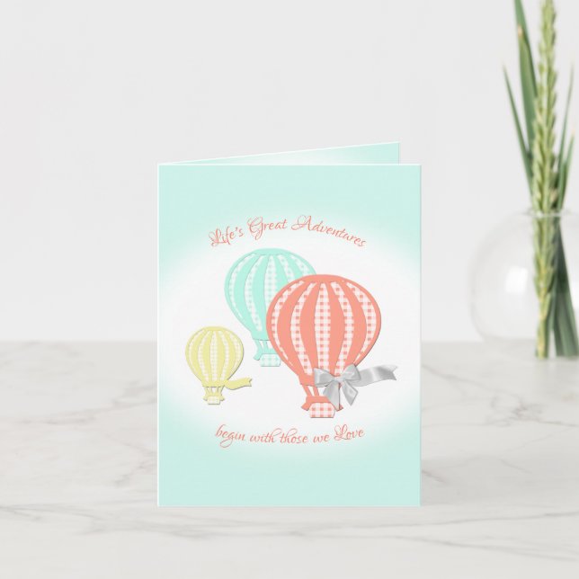 Hot Air Balloon Adventure Thank You Holiday Card (Front)