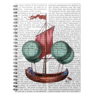 Hot Air Balloon Airship With Red Sail Notebook