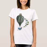 Hot Air Balloon and Birds