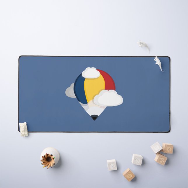 Hot Air Balloon and Pencil Desk Mat (Kids Table)
