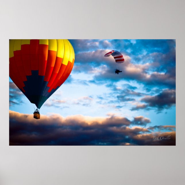 Hot Air Balloon and Powered Parachute Poster (Front)