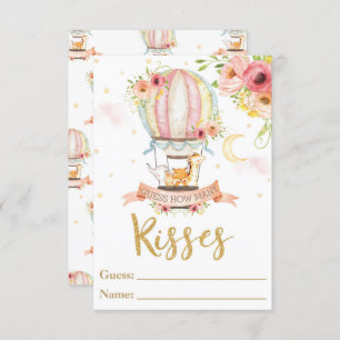 Hot Air Balloon Animals Guess How Many Kisses Card