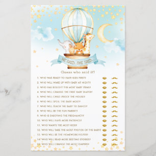 Hot Air Balloon Animals He Said She Said Fun Game