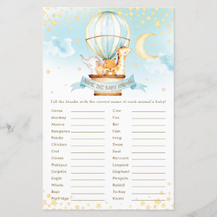 Hot Air Balloon Animals Name the Baby Animal Game