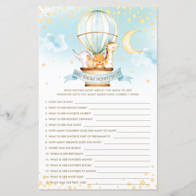 Hot Air Balloon Animals Who Knows Mummy Best Game (Front)