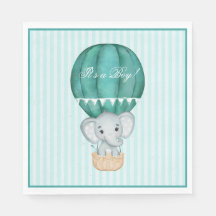 Hot Air Balloon Baby Boy Elephant Baby Shower