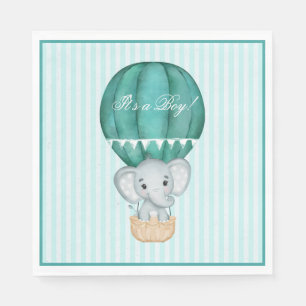 Hot Air Balloon Baby Boy Elephant Baby Shower Napkin