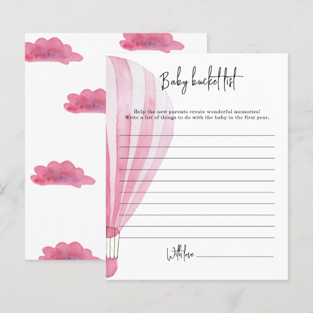 Hot air balloon - Baby bucket list (Front/Back)