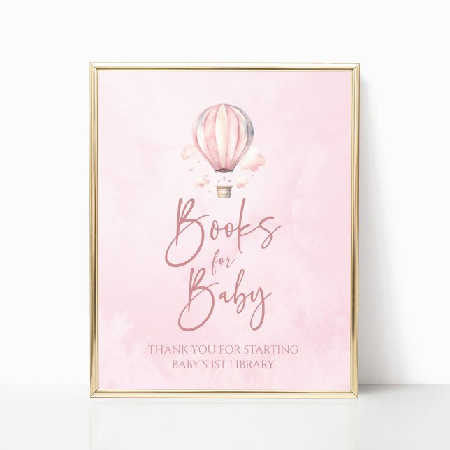 Hot Air Balloon Baby Shower Books For Baby Sign (Creator Uploaded)