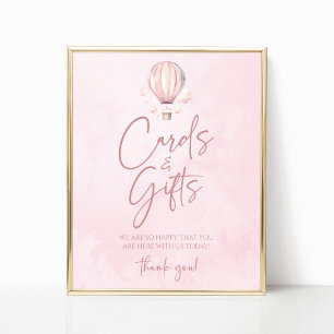 Hot Air Balloon Baby Shower Cards and Gifts Sign