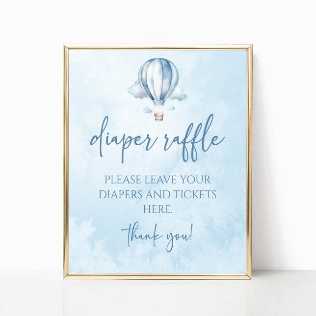 Hot Air Balloon Baby Shower Diaper Raffle Sign (Creator Uploaded)