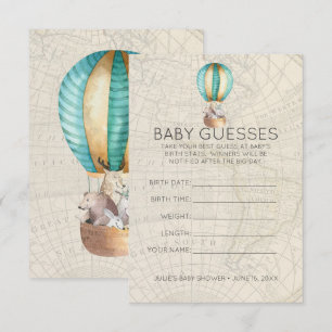 Hot Air Balloon Baby Shower Guessing Game Invitation