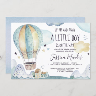 Hot Air Balloon Baby Shower Invitation