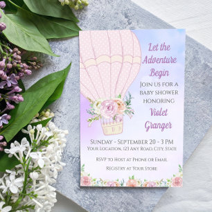 Hot Air Balloon Baby Shower Invitation