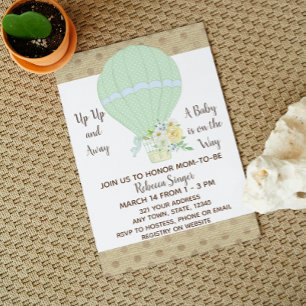 Hot Air Balloon Baby Shower Invitation