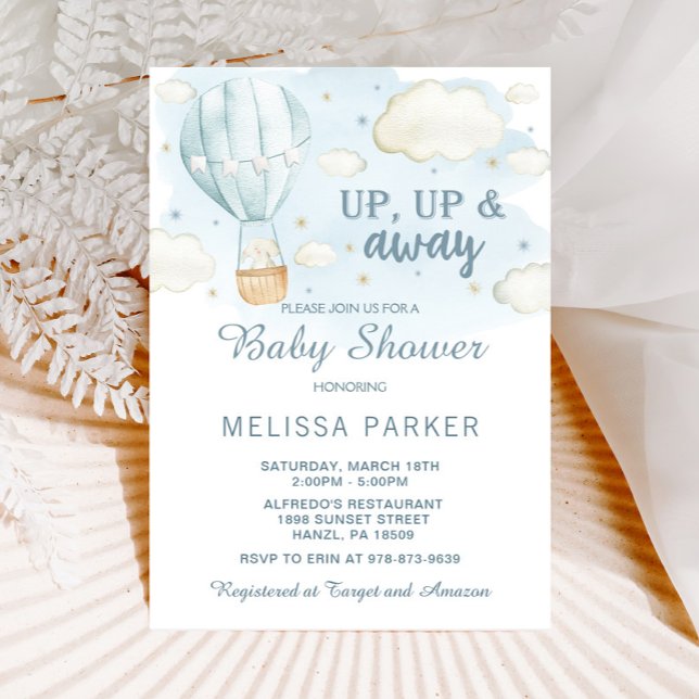 Hot Air Balloon Baby Shower Invitation (Creator Uploaded)