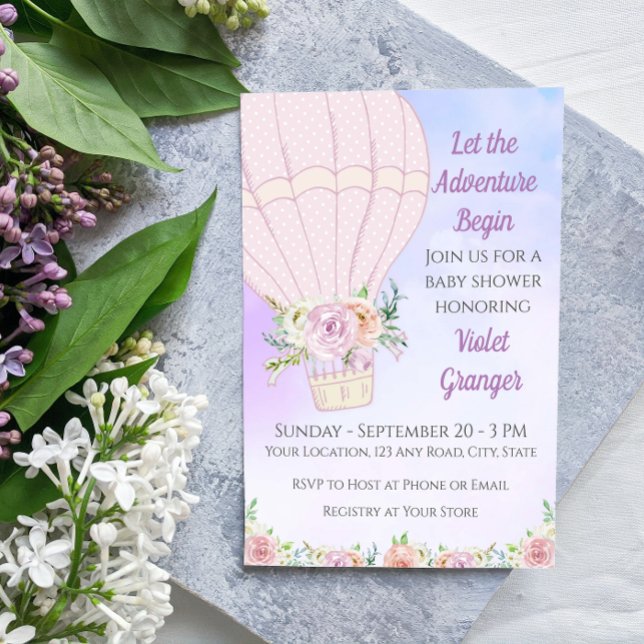 Hot Air Balloon Baby Shower Invitation (Creator Uploaded)