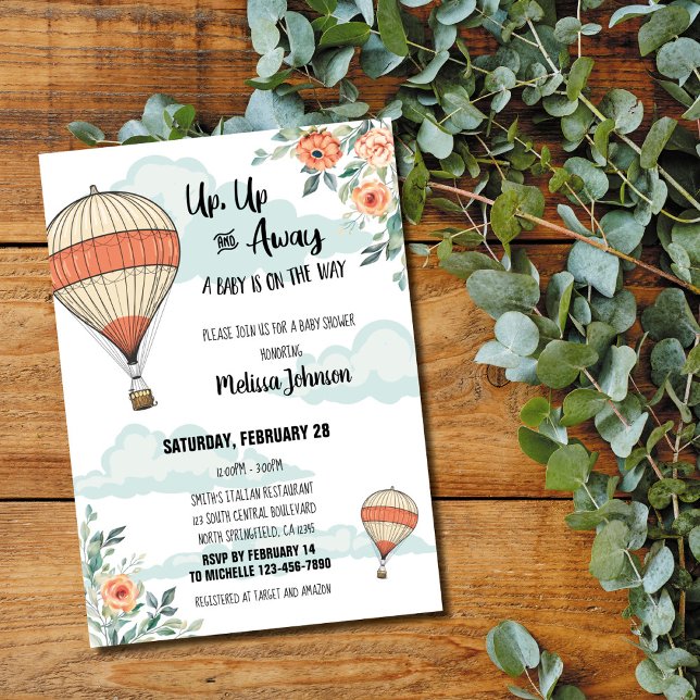 Hot Air Balloon Baby Shower Invitation (Creator Uploaded)
