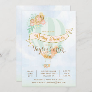 Hot Air Balloon Baby Shower Invitation