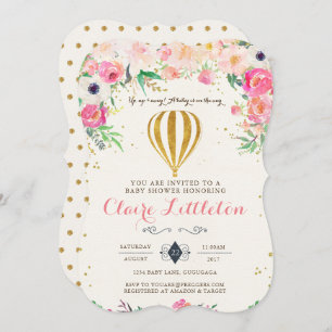 Hot Air Balloon Baby Shower Invitation