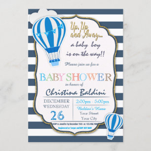 Hot Air Balloon Baby Shower Invitation