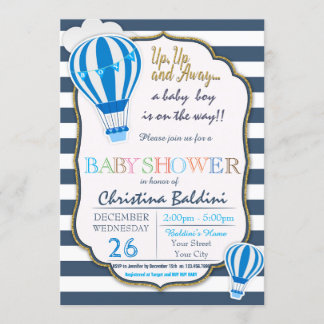 Hot Air Balloon Baby Shower Invitation