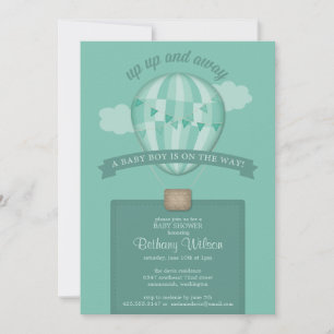 Hot Air Balloon Baby Shower Invitation