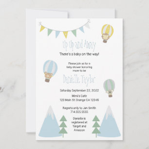 Hot air balloon Baby Shower Invitation
