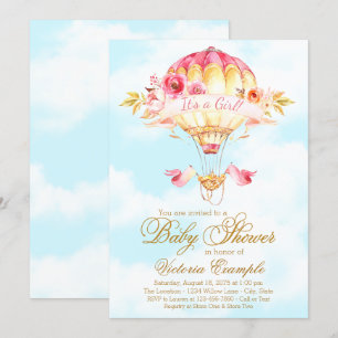 Hot Air Balloon Baby Shower Invitations