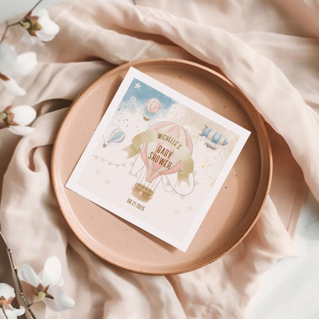 Hot Air Balloon Baby Shower  Napkin (Creator Uploaded)