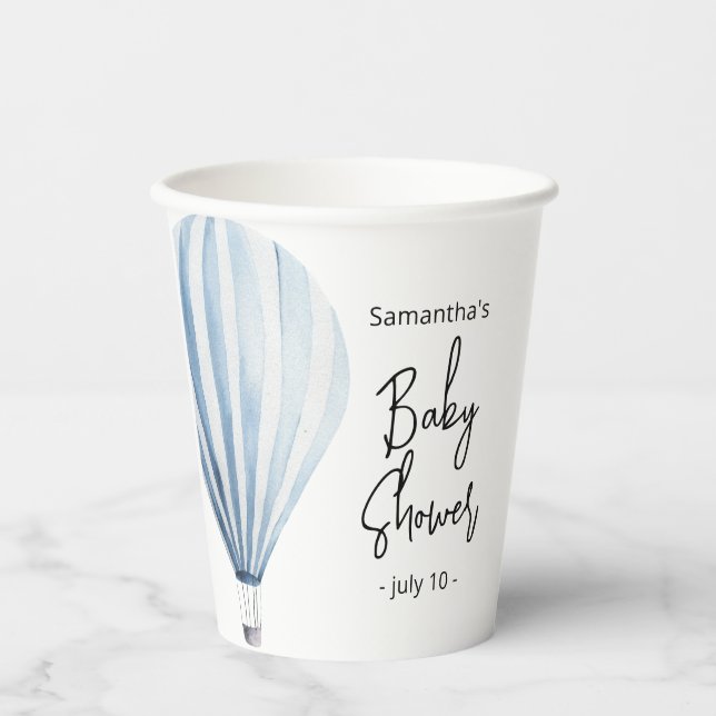 Hot air balloon - baby shower paper cups (Front)