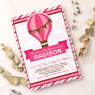 Hot Air Balloon Baby Shower Party Invitation